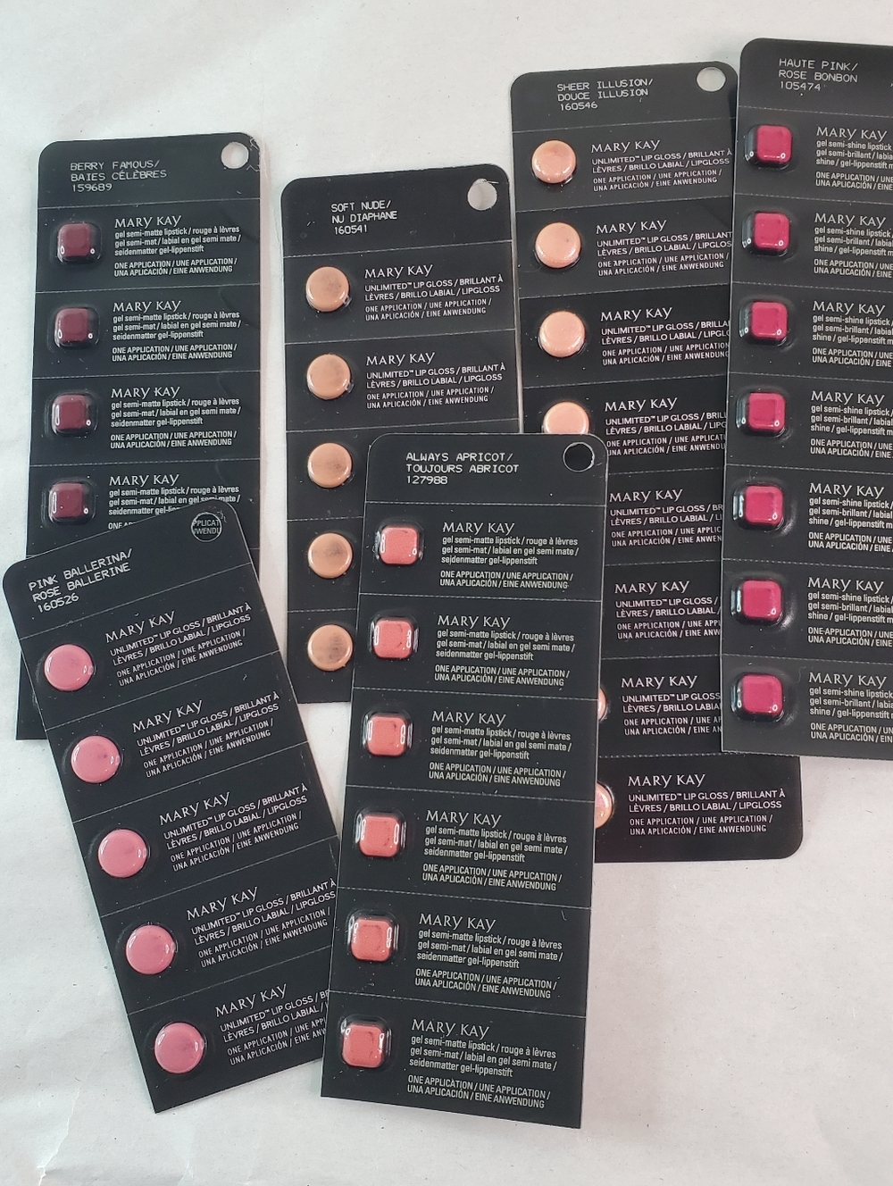 Mary Kay Lip Color Samples — Pink, Peach & Nude Shades